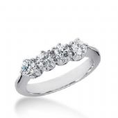 14k Gold Diamond Anniversary Wedding Ring 4 Round Brilliant Diamonds Total 0.80ctw 493WR201914k