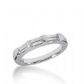 14k Gold Diamond Anniversary Wedding Ring 3 Straight Baguette Diamonds Total 0.54ctw 499WR202914k