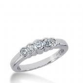 14k Gold Diamond Anniversary Wedding Ring 5 Round Brilliant Diamonds, Total 0.39ctw 507WR205614k