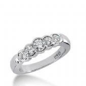 14k Gold Diamond Anniversary Wedding Ring 5 Round Brilliant Diamonds Total 0.75ctw 508WR205714k