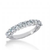 14k Gold Diamond Anniversary Wedding Ring 10 Round Brilliant Diamonds Total 1.00ctw 520WR208614k