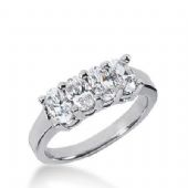 14k Gold Diamond Anniversary Wedding Ring 4 Oval Cut Diamonds Total 1.32ctw 525WR209814k