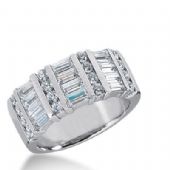 14k Gold Diamond Anniversary Wedding Ring 16 Round Brilliant Diamonds, 12 Straight Baguette Total 2.00ctw 526WR210114k