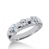 14k Gold Diamond Anniversary Wedding Ring 3 Round Brilliant Diamonds Total 1.05ctw 539WR212714k