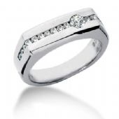 Men's Diamond Ring 15 Side Round Stone 0.02 ctw 1  Round Stone 0.50ctw