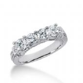 14k Gold Diamond Anniversary Wedding Ring 10 Round Brilliant Diamonds Total 1.09ctw 564WR228514k