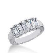14k Gold Diamond Anniversary Wedding Ring 5 Straight Baguette Diamonds Total 1.50ctw 577WR231514k