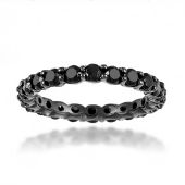 14K Black Gold & 2 Carat Black Diamond Eternity Ring