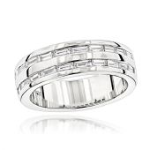 14K Gold & 1.10 Carat Baguette Cut Diamond Wedding Ring for Men