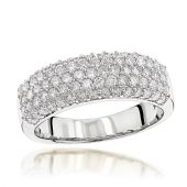 14K Gold & 1.15 Carat Pave Diamond Wedding Band for Ladies