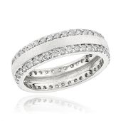 14K Gold & 1.35 Carat Round Diamond Designer Eternity Ring