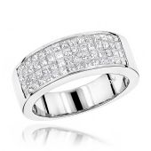 14K Gold & 1.84 Carat Princess Cut Diamond Wedding Band