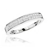 14K Gold & 1 Carat Princess Cut Diamond Wedding Band