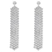 14K Gold & 5 Carat Diamond Designer Waterfall Drop Earrings for Women