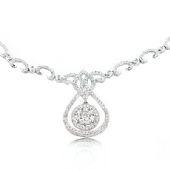 14K Gold Diamond Drop Necklace for Ladies