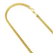 14K Hollow Gold Square Franco Chain for Men 4mm