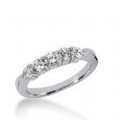 14k Gold Diamond Anniversary Wedding Ring 5 Round Brilliant Diamonds Total 0.71ctw 583WR232714k