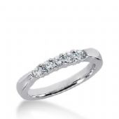 14k Gold Diamond Anniversary Wedding Ring 5 Round Brilliant Diamonds Total 0.35ctw 588WR234014k