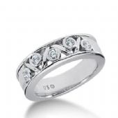 14k Gold Diamond Anniversary Wedding Ring 5 Round Brilliant Diamonds Total 0.30ctw 594WR234714k