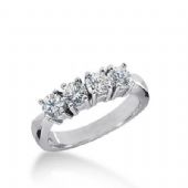 14k Gold Diamond Anniversary Wedding Ring 4 Round Brilliant Diamonds Total 0.80ctw 599WR235214k