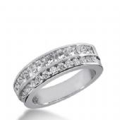 14k Gold Diamond Anniversary Wedding Ring 11 Princess Cut Stones, and 12 Round Brilliant Diamonds Total 1.46ctw 605WR236014k