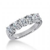 14k Gold Diamond Anniversary Wedding Ring  5 Round Brilliant Diamonds Total 1.50ctw 609WR236714k