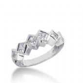 14K Gold Diamond Anniversary Wedding Ring 6 Princess Cut Diamonds Total 1.02ctw 618WR238614k