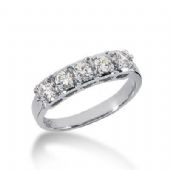 14K Gold Diamond Anniversary Wedding Ring 5 Round Brilliant Diamonds Total 0.50ctw 621WR238914k