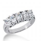 14K Gold Diamond Anniversary Wedding Ring 5 Oval Cut Diamonds Total 1.90ctw 622WR239214k