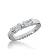 14K Gold Diamond Anniversary Wedding Ring 4 Straight Baguette Stones, and 1 Round Brilliant Diamond Total 0.43ctw 626WR240114k