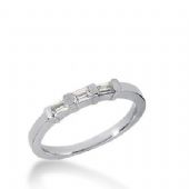 14K Gold Diamond Anniversary Wedding Ring 3 Straight Baguette Diamonds Total 0.28ctw 627WR240214k