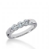14K Gold Diamond Anniversary Wedding Ring  3 Round Brilliant Diamonds Total 0.45ctw 628WR240314k