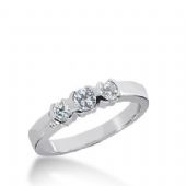 14K Gold Diamond Anniversary Wedding Ring 3 Round Brilliant Diamonds Total 0.40ctw 629WR240414k