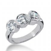 14K Gold Diamond Anniversary Wedding Ring 3 Round Brilliant Diamonds Total 1.80ctw 630WR240514k