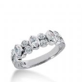 14K Gold Diamond Anniversary Wedding Ring 3 Marquise Cut Diamonds,  8 Round Brilliant Diamonds Total 0.62ctw 631WR240814k