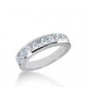 14K Gold Diamond Anniversary Wedding Ring 8 Princess Cut Diamonds Total 1.12ctw 634WR241314k