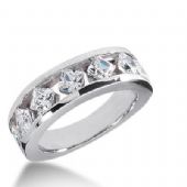 14K Gold Diamond Anniversary Wedding Ring 7 Princess Cut Total 1.75ctw 642WR242414k