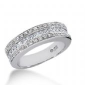 14K Gold Diamond Anniversary Wedding Ring 17 Princess Cut 0.04 ct 34 Round Brilliant Diamonds Total 0.94ctw 647WR243314K