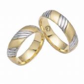 14k His & Hers Two Tone Gold 104 Wedding Band Set HH10414K