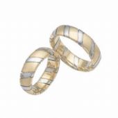 14k His & Hers Two Tone Gold 105 Wedding Band Set HH10514K