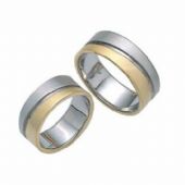 14k His & Hers Two Tone Gold 110 Wedding Band Set HH11014K