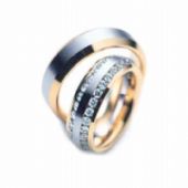 14k Gold His & Hers Two Tone 2.00 ct Diamond Wedding Band Set 128