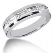 Men's 18K Gold Diamond Ring 4 Straight Baguette 1.8 ctw 10918-MDR1003