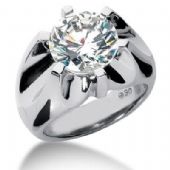 Men's Diamond Ring 1 Round Stone 6.00 ctw Center Stone Not Included 143-MDR1320