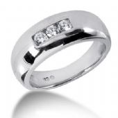 Men's Diamond Ring 3 Round Stone 0.10 ct Total 0.30 ctw 147-MDR1311