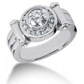 Men's Diamond Ring 1 Round Stone 1.00 ctw 19 Round Stone 0.02 ctw Total 1.38 ctw 149-MDR1226