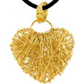 14k Yellow Gold Almani Design Heart Shaped Love Pendant