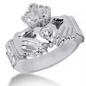 Men's Diamond Irish Claddagh Ring 1 Round Stone 0.15 ct 161-MDR1222