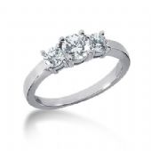 14K Diamond Engagement Ring 3 Round Stones Total 0.90 ctw. 1000-ENG314K-2420