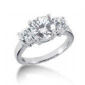 18K Diamond Engagement Ring 3 Round Stones Total 2.70 ctw. 1005-ENG318K-2448